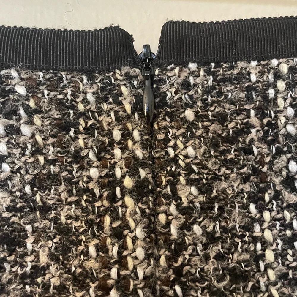 Talbots Black White Wool Blend Tweed Pencil Skirt Size 8